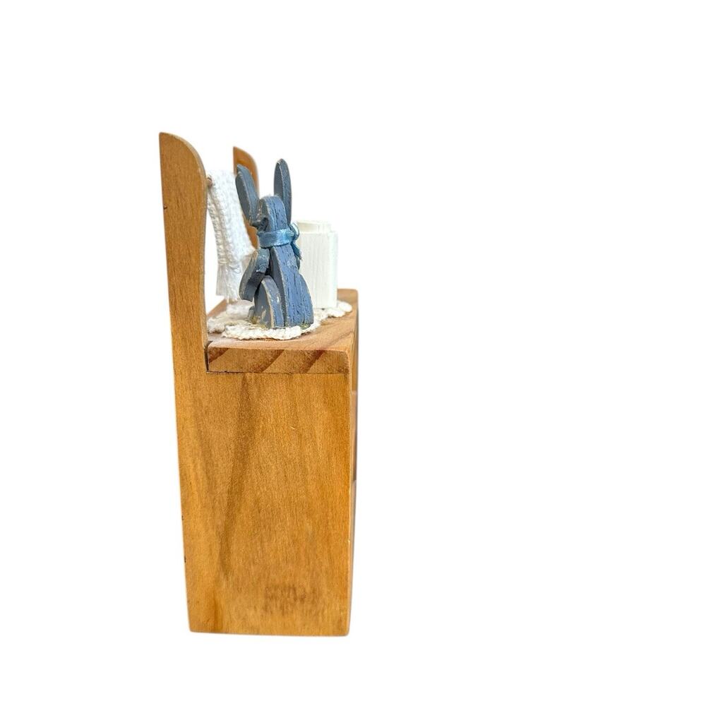 Vintage Dollhouse Miniature Furniture Lot Kitchen Hutch And Baby Changing Table - Picture 5 of 15